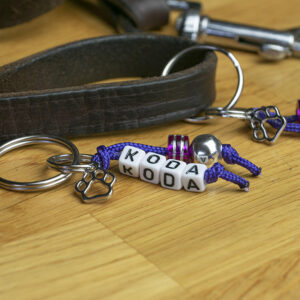 Gepersonaliseerde Paracord duo-sleutelhanger hond