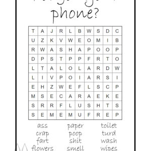 Digitale fotokaart WC-kruiswoordpuzzel