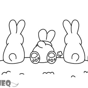 Colouring page bunny butts