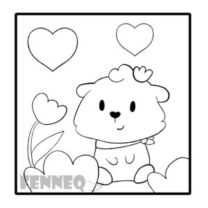 Colouring page cute guinea pig
