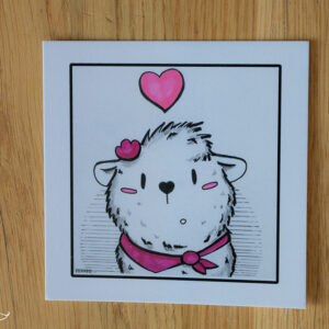 Mini-ansichtkaart Cavia met hartje